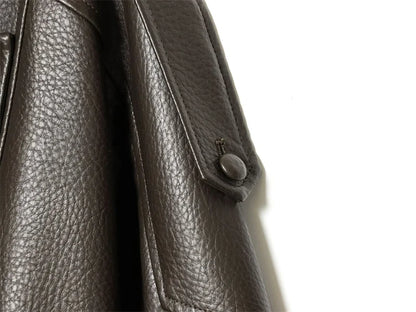 Chaqueta de cuero sintético con cremallera para mujer Guobioziy