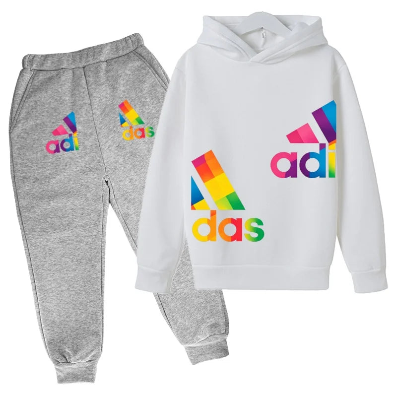Kids' Printed Sweatshirt & Pants Set - 2-Piece Casual Sports Outfit, Ages 3-12