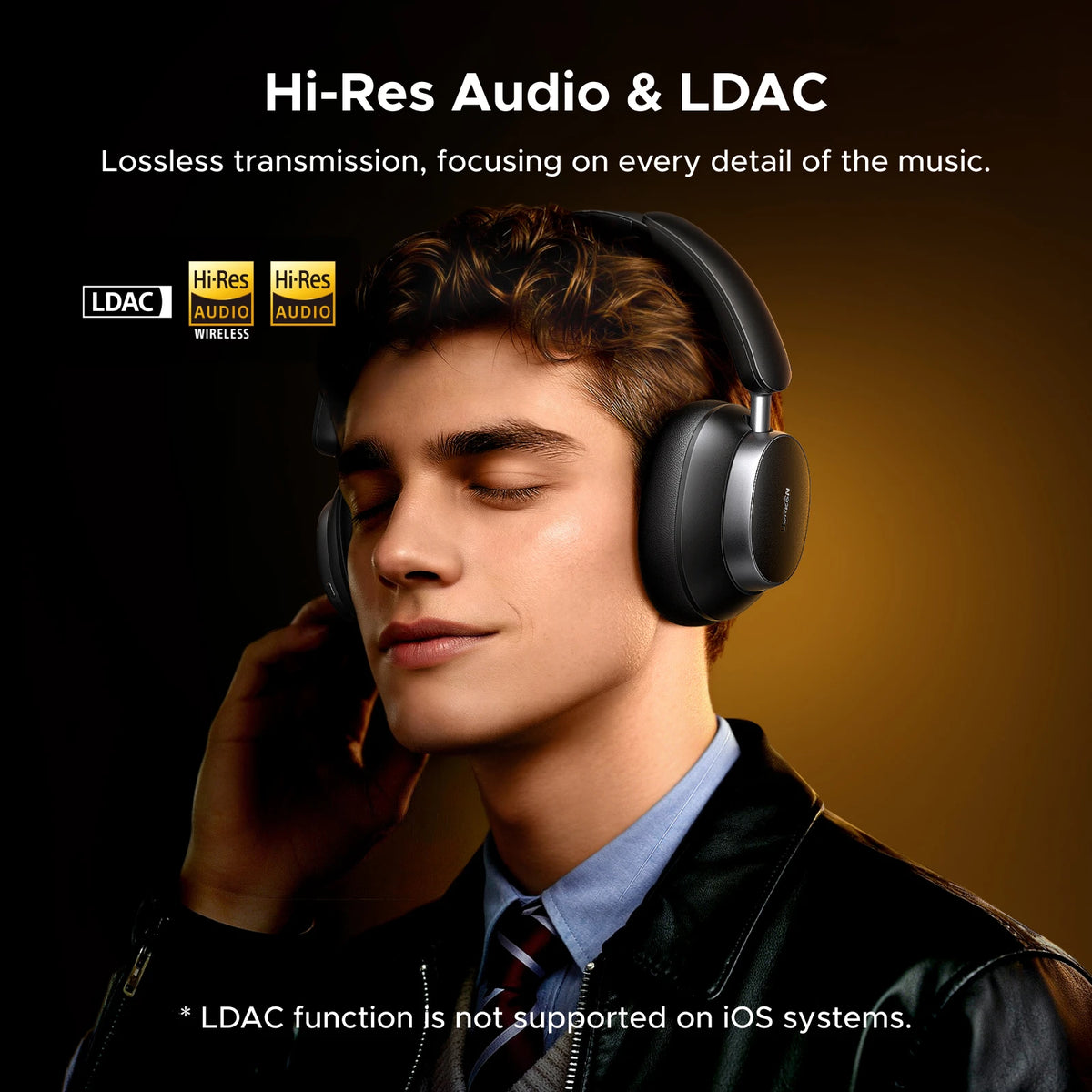 UGREEN Studio Pro ANC Headphones – 48dB Noise Cancelling, Hi-Res LDAC, 120H Battery