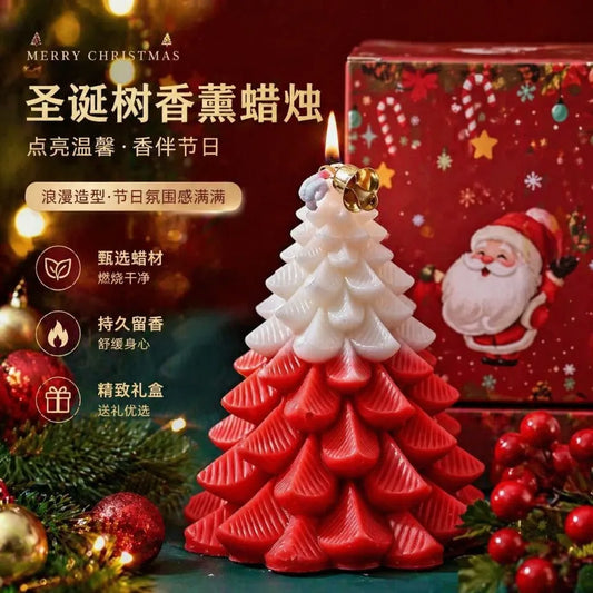 2026 Scented candle Christmas Tree Aromatic Candle with Hand Gift Ins Creative Home Decoration Set Shooting Props Holiday Gift