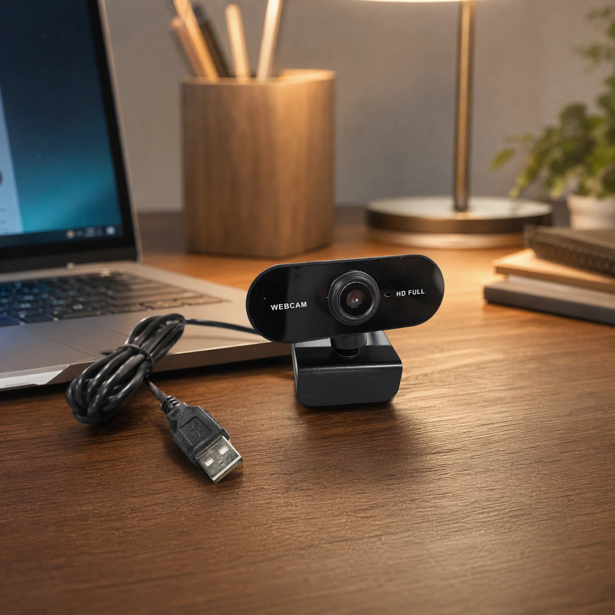 كاميرا ويب USB مزودة بميكروفون مدمج - خاصية التوصيل والتشغيل، حامل قابل للدوران