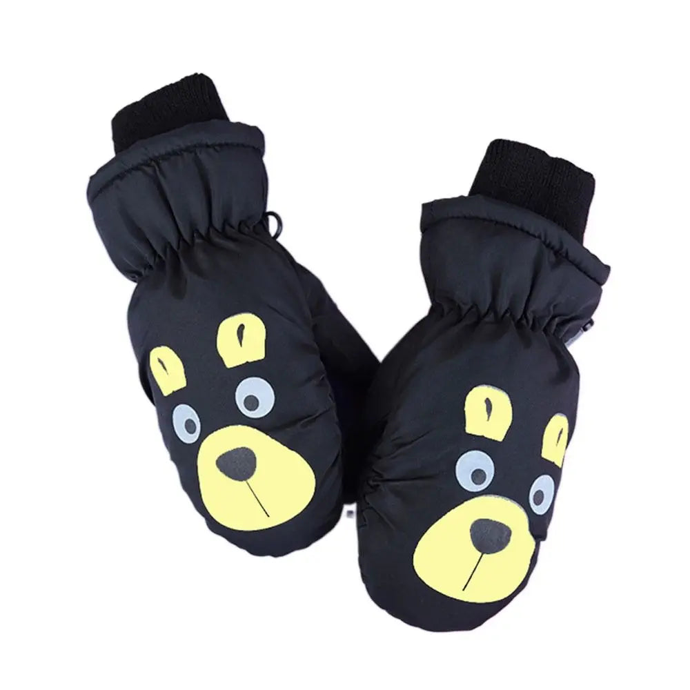 Kids' Cartoon Ski Gloves – Thick Windproof Snow Gloves (Ages 5–8)