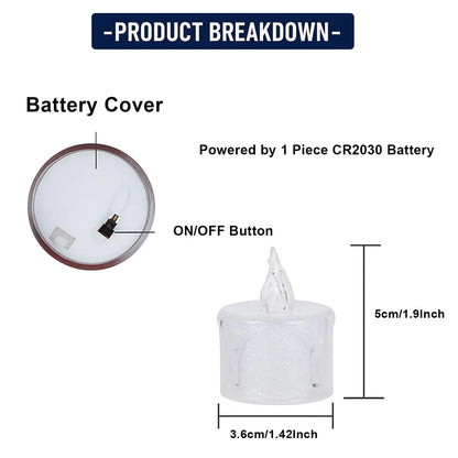 Flammenlose LED-Stumpenkerzen | 24er-Pack | Warmweiß oder Mehrfarbig | Batterien inklusive | Deko für Zuhause, Hochzeit & Party