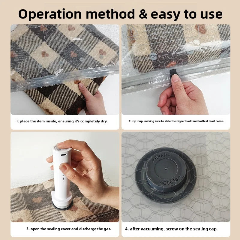 Vacuum Compression Storage Bags with Hand Pump | Space Saver Bags for Clothes, Quilts & Suitcases