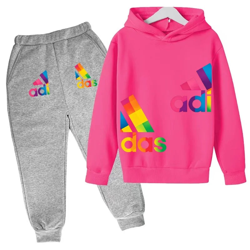 Kids' Printed Sweatshirt & Pants Set - 2-Piece Casual Sports Outfit, Ages 3-12