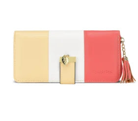 Women's Colour-Block Long Zip Wallet – RFID Blocking, 9 Card Slots, Fits a Phone