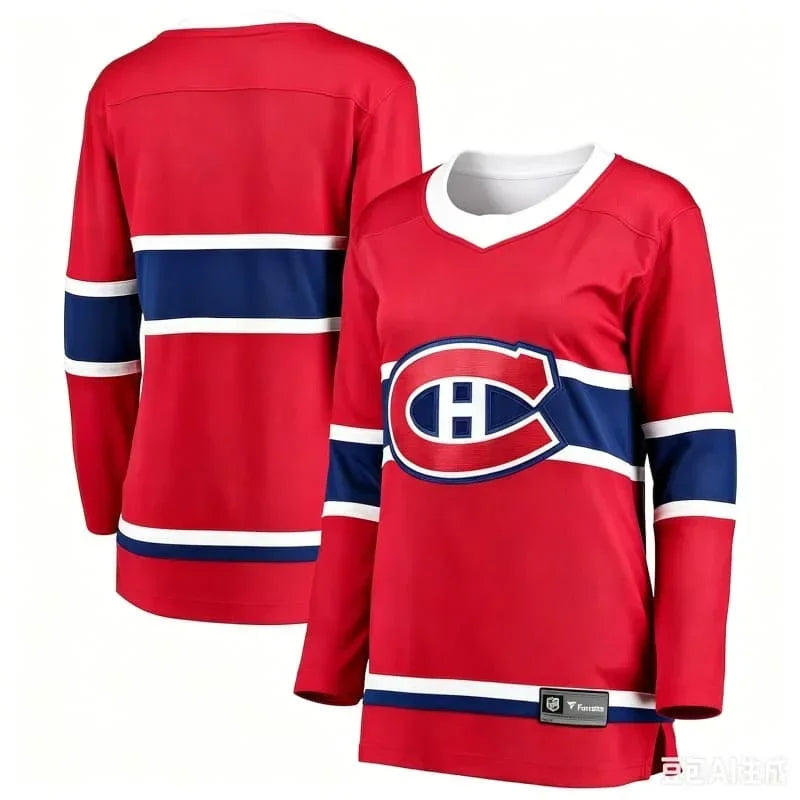 Montreal Canadiens Dobson #53 Hockey Jersey | Classic Red White V-Neck Long Sleeve