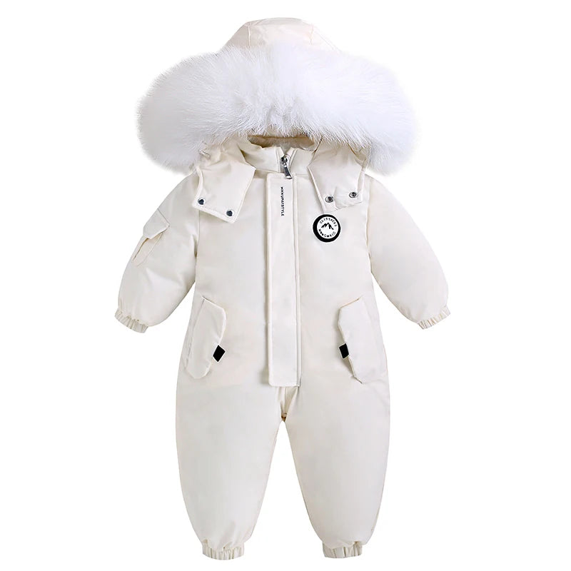 Children Ski Suit Winter Autumn Plus Velvet Boys Jumpsuit Warm Kids Clothes Waterproof Baby Overalls Hooded Girls Snowsuit 1-5Y
