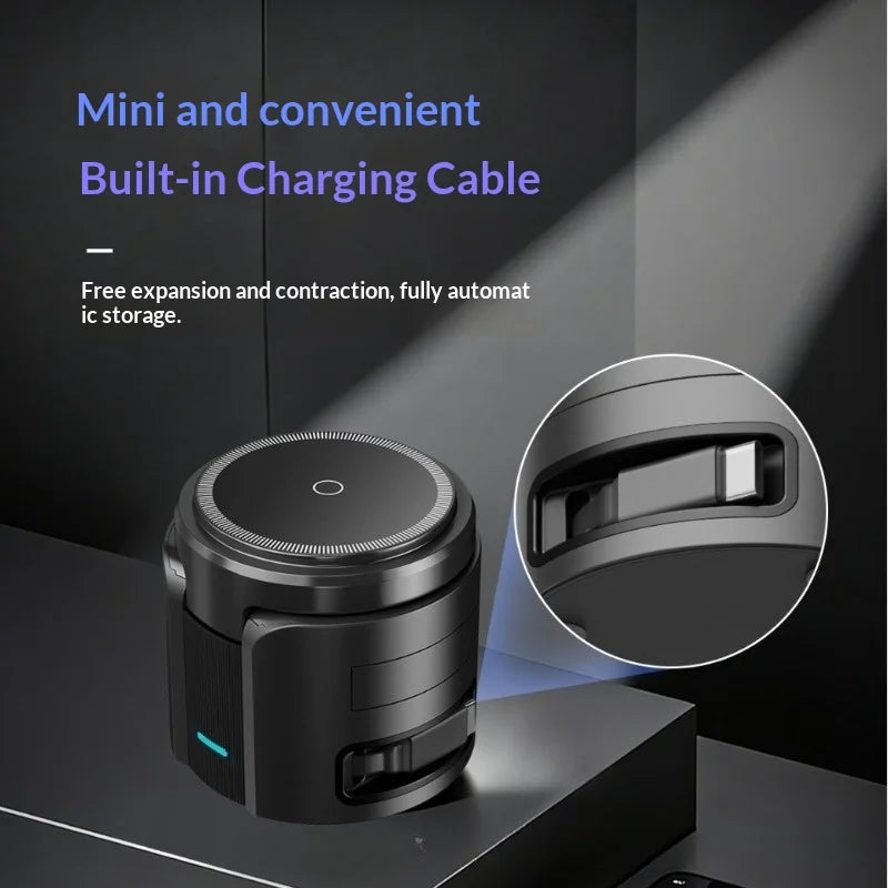 Foldable 3-in-1 Travel Wireless Charger for Phone, Watch & AirPods