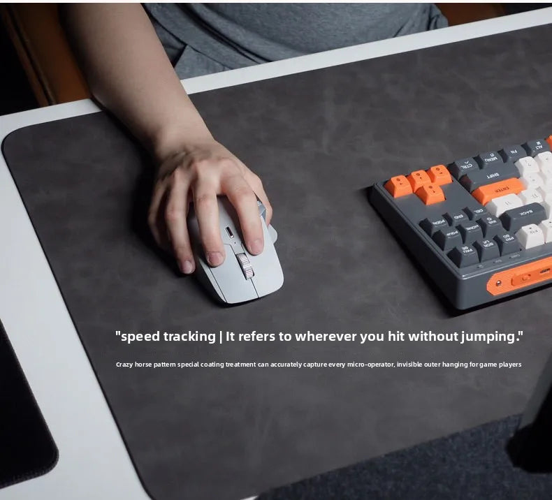 Large PU Leather Desk Mat with Keyboard Wrist Rest & Mouse Wrist Pad, Non-Slip Extended Pad for Office Gaming Desktop