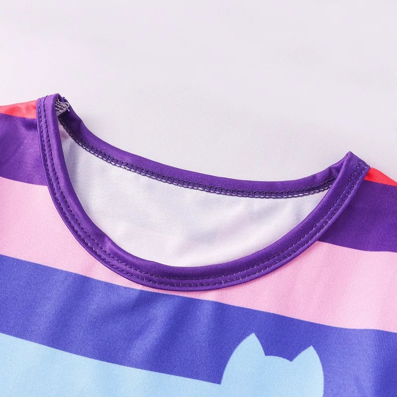 Girls' Rainbow Tutu Cat Costume Set - Top, Skirt & Pants Party Outfit, Ages 3-10