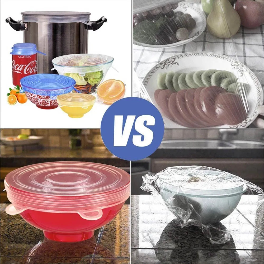 Silicone Stretch Lids – 6-Piece Reusable Food & Bowl Covers