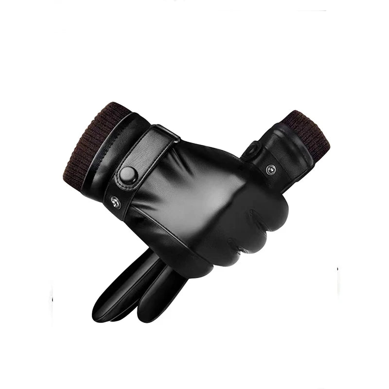 Men's Faux Leather Driving Gloves – Touchscreen, Non-Slip