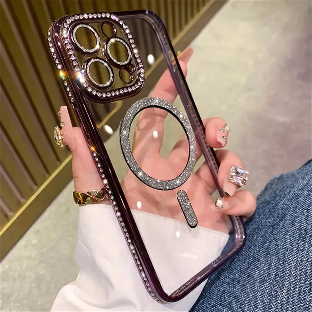 Glitter Clear Magnetic iPhone Case