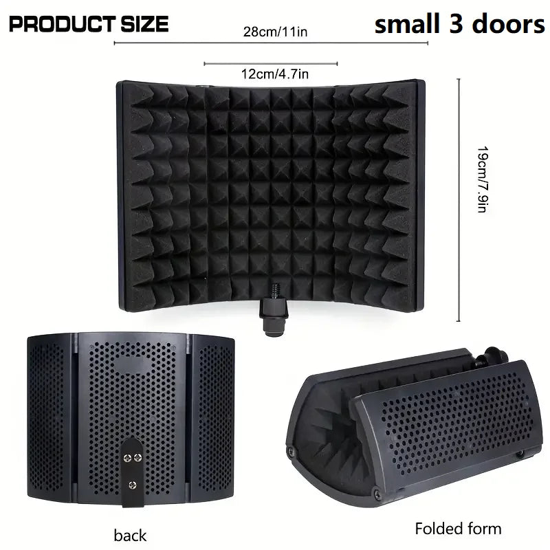 Microphone Isolation Shield – Foldable Sound-Absorbing Vocal Booth