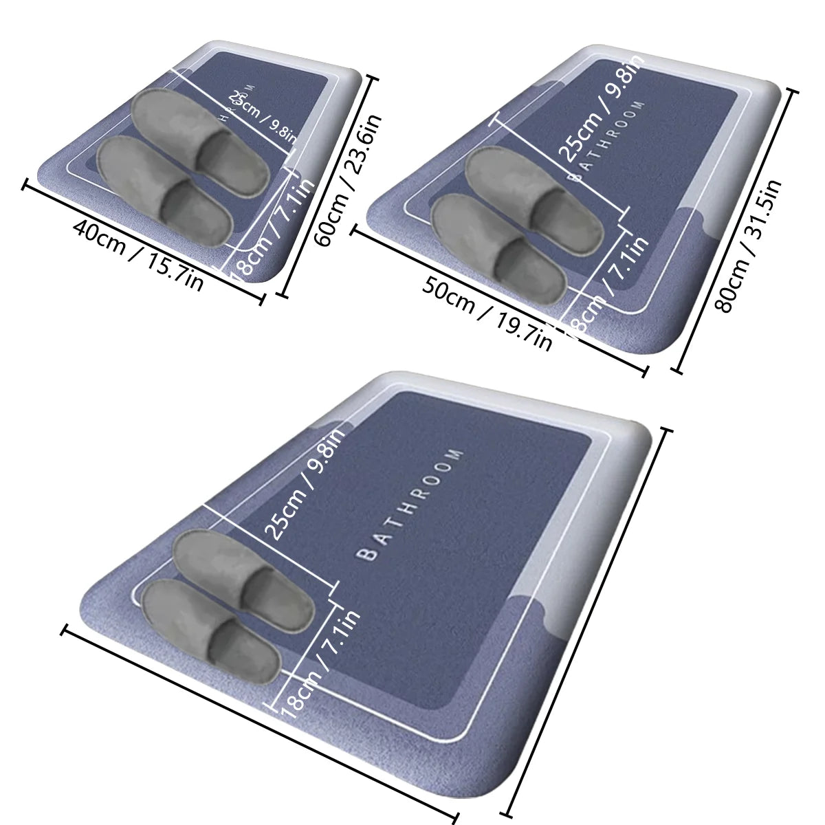 Polyester Absorbent Bathroom & Entry Mat