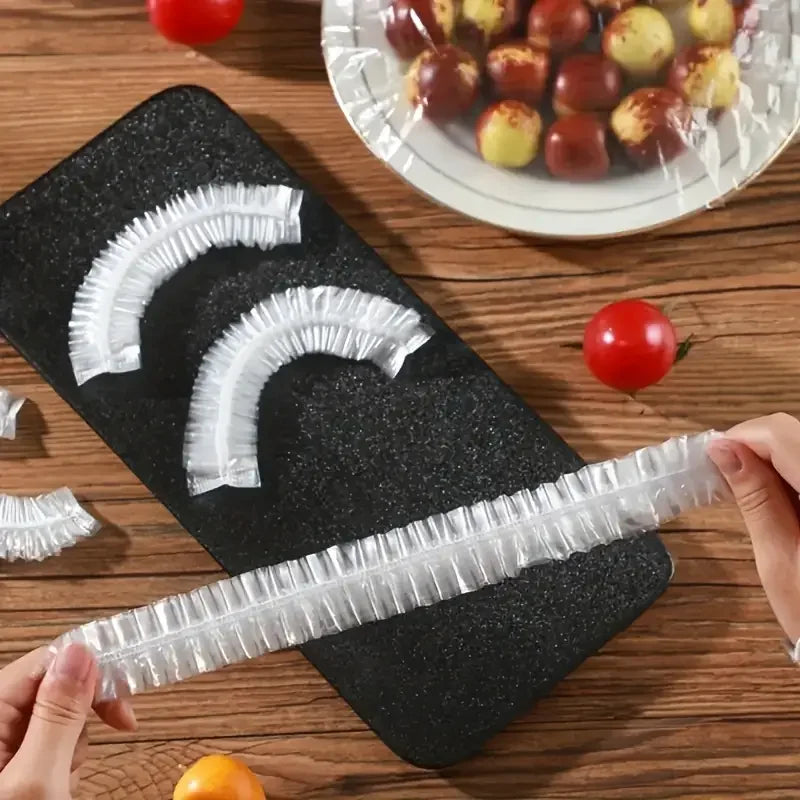 Disposable Stretch Bowl Covers – 100 Pack for Leftovers & Meal Prep