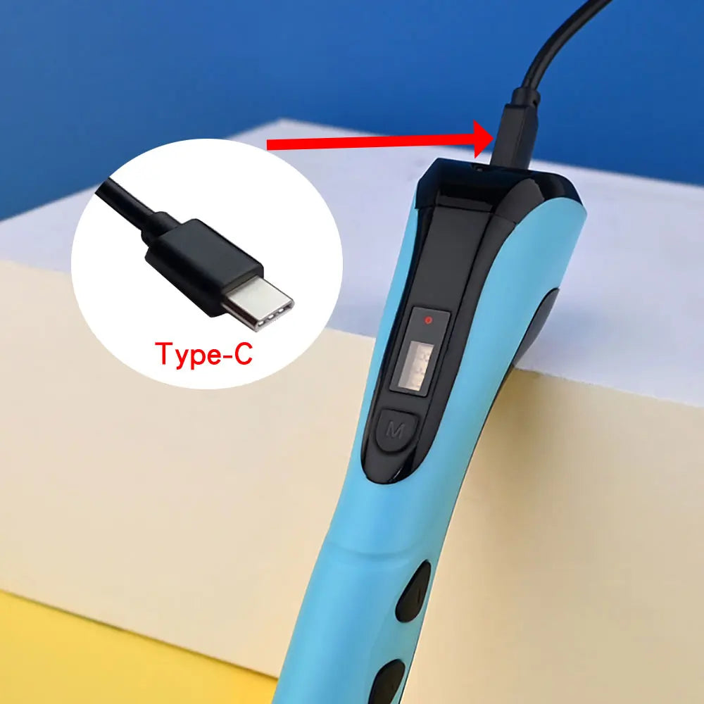Penna 3D per bambini – Display LCD, velocità regolabile e kit con filamento PLA e custodia
