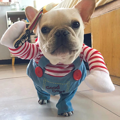 Lustiges Halloween-Kostüm für kleine und mittelgroße Hunde und Katzen, verstellbar, für Welpen, Cosplay-Party, Französische Bulldogge, Chihuahua, Haustierbekleidung