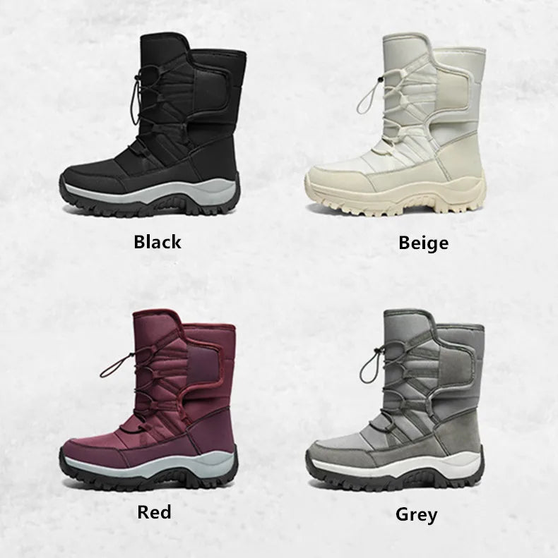 Brand Men's Winter Shoes Waterproof Men's Boots Warm Plush Couple Snow Boots Outdoor Non-slip Hiking Boots Men Work Ankle Boots