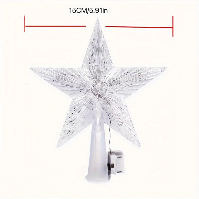 Glitter Star Christmas Tree Topper – 15 cm Sparkling Star Ornament