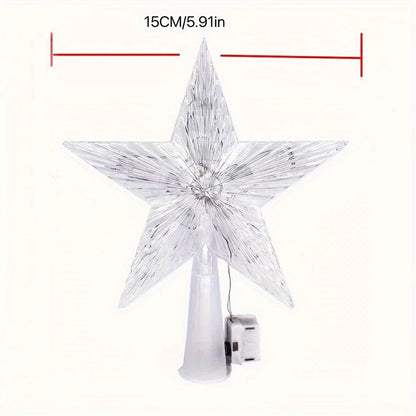 Glitzernder Stern als Christbaumspitze – 15 cm funkelnder Stern-Baumschmuck