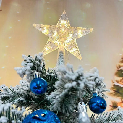 Glitzernder Stern als Christbaumspitze – 15 cm funkelnder Stern-Baumschmuck