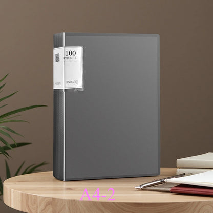 1 Carpeta de plástico transparente A4, bolsa para datos de varias páginas, estuche para documentos de oficina y estudio, resistente, con separadores, para archivo