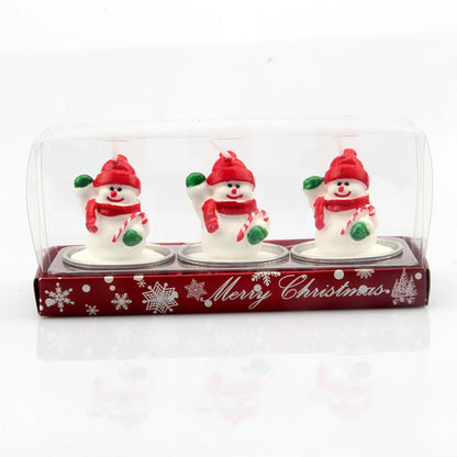 Weihnachtsfiguren-Kerzen 3er-Pack | Weihnachtsmann, Schneemann & festliche Motive | 6 Farben | Weihnachts- & Hochzeitsdekoration