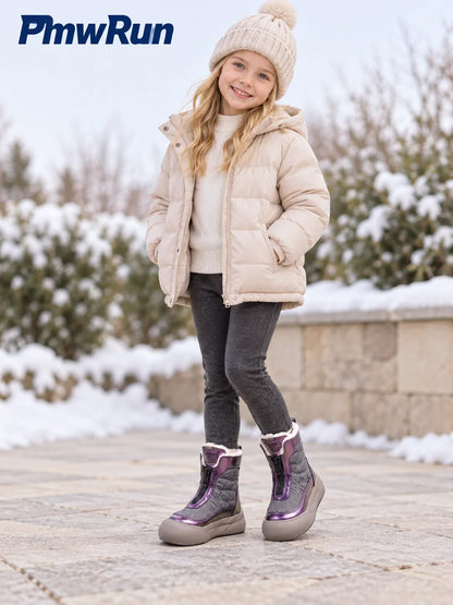 Kids' Plush-Lined Winter Snow Boots