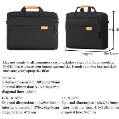 Borsa da ufficio per laptop da uomo 15,6"-17,3" - Adatta per MacBook Pro 16, HP, Acer e Asus