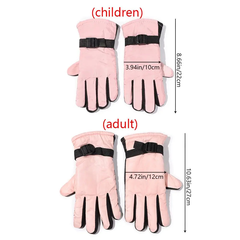Ski Gloves for Kids & Adults – Adjustable Insulated Snow Gloves