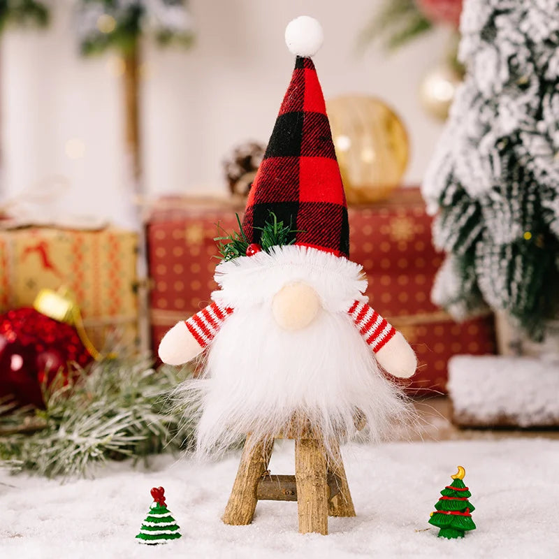 Light-Up Christmas Gnome Plush Ornament – LED Santa Gnome Decor
