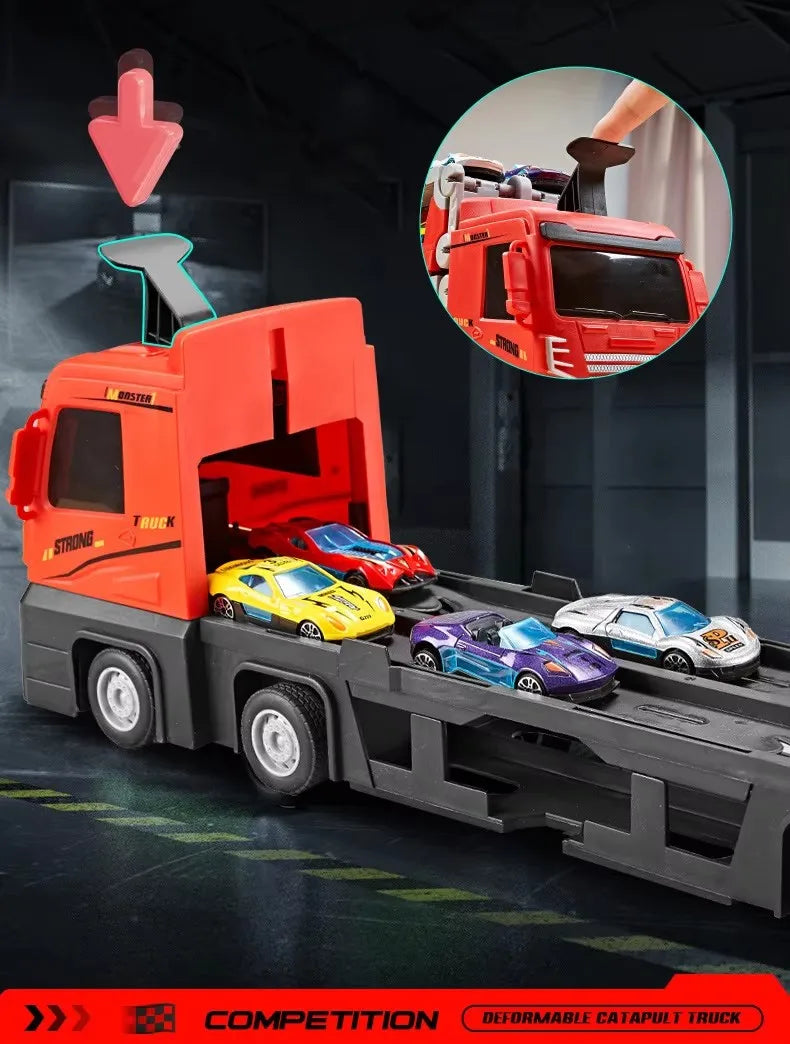 Race Track Car Ramp Toy – Gliding Rail Racing Set for Toddlers