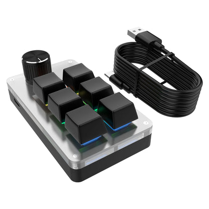 6-Tasten-Makro-Pad mit Drehregler – Programmierbare RGB-Mini-Tastatur