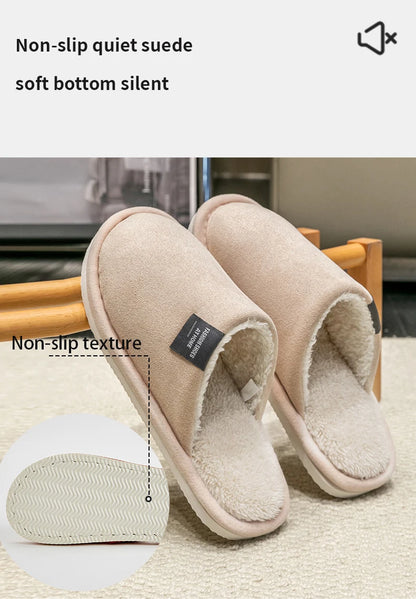 Men's Plush Winter Slippers – Warm Non-Slip House Shoes