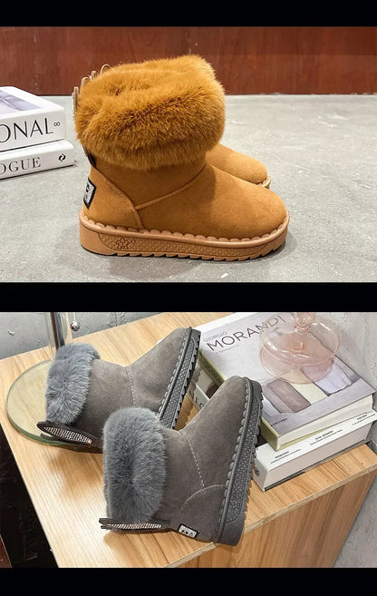 Botas de invierno bajas para niña con parte superior de poliéster
