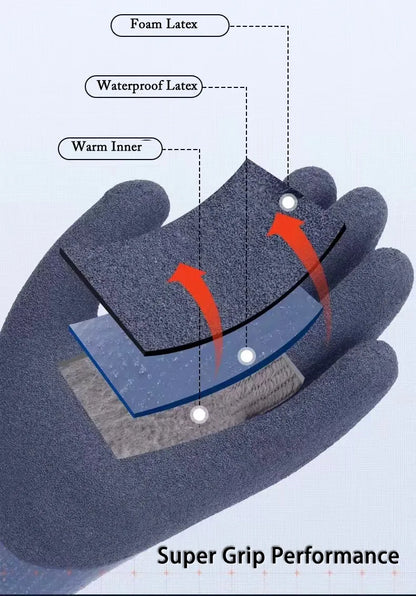 Guanti da lavoro isolanti – Guanti termici con rivestimento in lattice antiscivolo