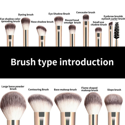 Set di 13 pennelli per trucco per fondotinta, correttore, cipria, ombretto, blush, pennello Kabuki, strumento cosmetico di bellezza per il viso