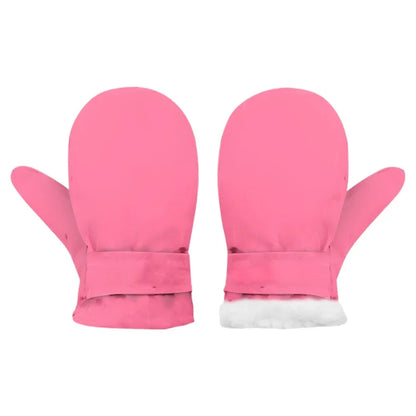 Muffole da neve per bambini foderate in pile con clip antilesione – Colori tinta unita
