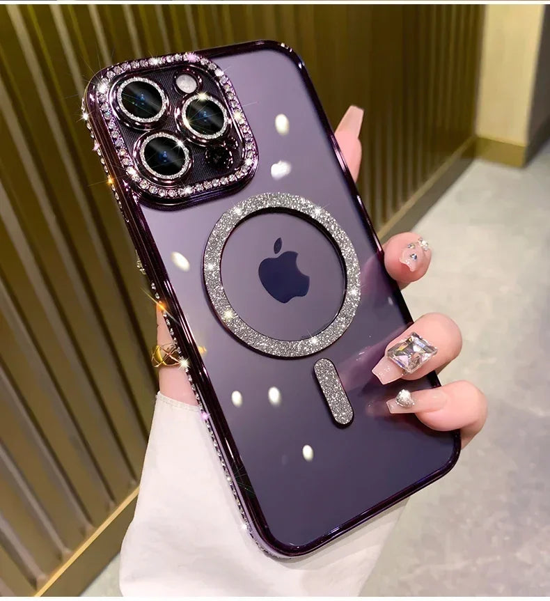 Glitter Clear Magnetic iPhone Case