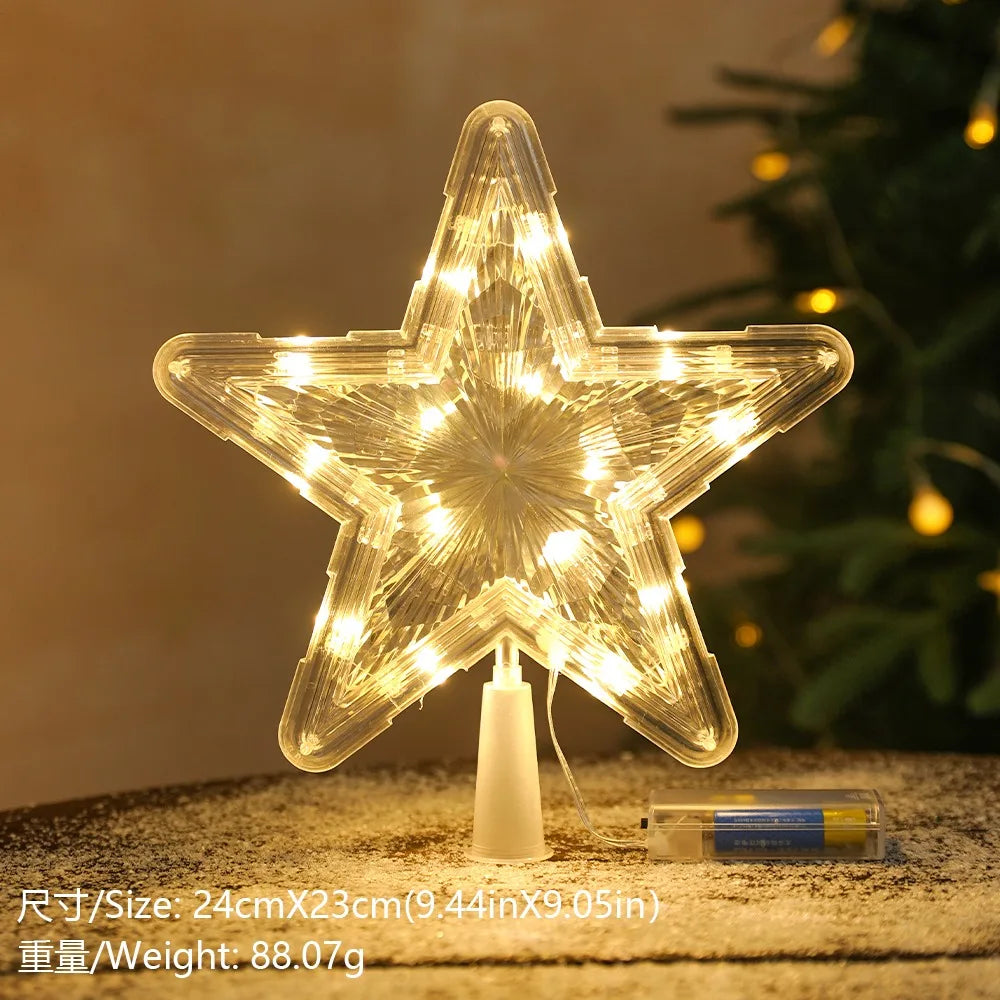 Glitter Star Christmas Tree Topper – 15 cm Sparkling Star Ornament