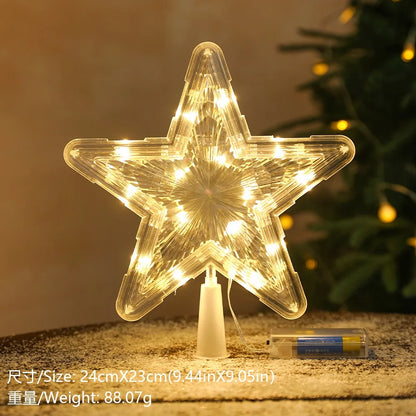 Glitzernder Stern als Christbaumspitze – 15 cm funkelnder Stern-Baumschmuck