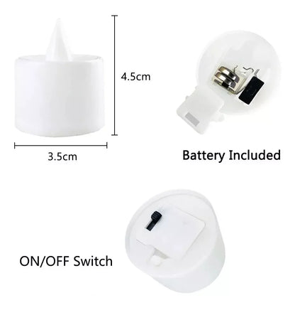 Flammenlose LED-Teelichter | Batterien inklusive | Warmes oder weißes Licht | 1er-, 6er- oder 12er-Pack | Deko für Hochzeit & Party