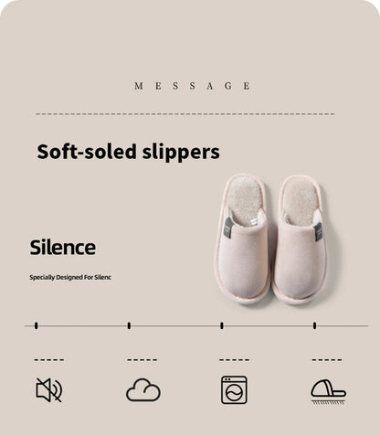 Men's Plush Winter Slippers – Warm Non-Slip House Shoes