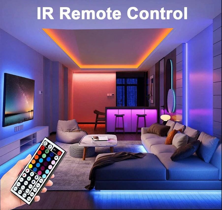 RGB LED Strip Lights with App & Remote Control – Flexible Room Bedroom Decoration Tape
