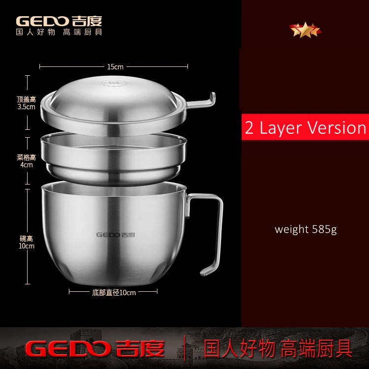 GEDO Insulated 304 Stainless-Steel Food Bowl, 1L