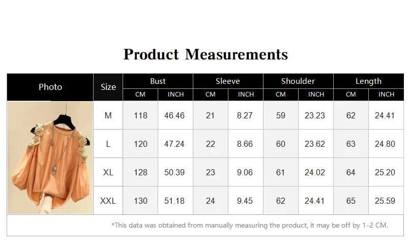 Flower Three-dimensional Decoration Raglan Sleeve O-Neck Pullover Women's Blouse Shirt Female Fashion Blouses Women Clothing