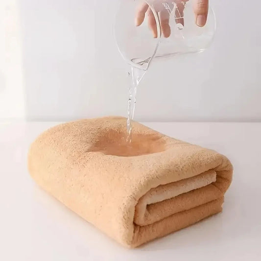 Ensemble de 2 serviettes de bain en polaire corail – Serviette de bain et serviette à main