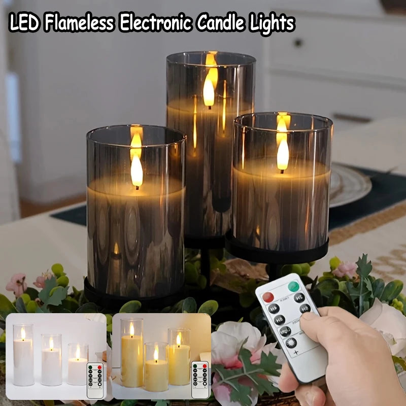Flickering LED Flameless Candles – Real-Look Acrylic Set with Remote & Timer